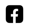 a black and white facebook logo on a white background